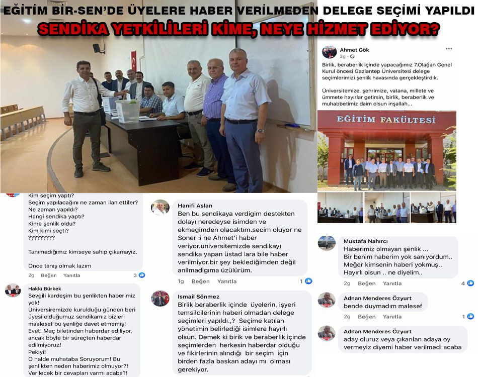 15 KİŞİ İLE DELEGE SEÇMİŞLER