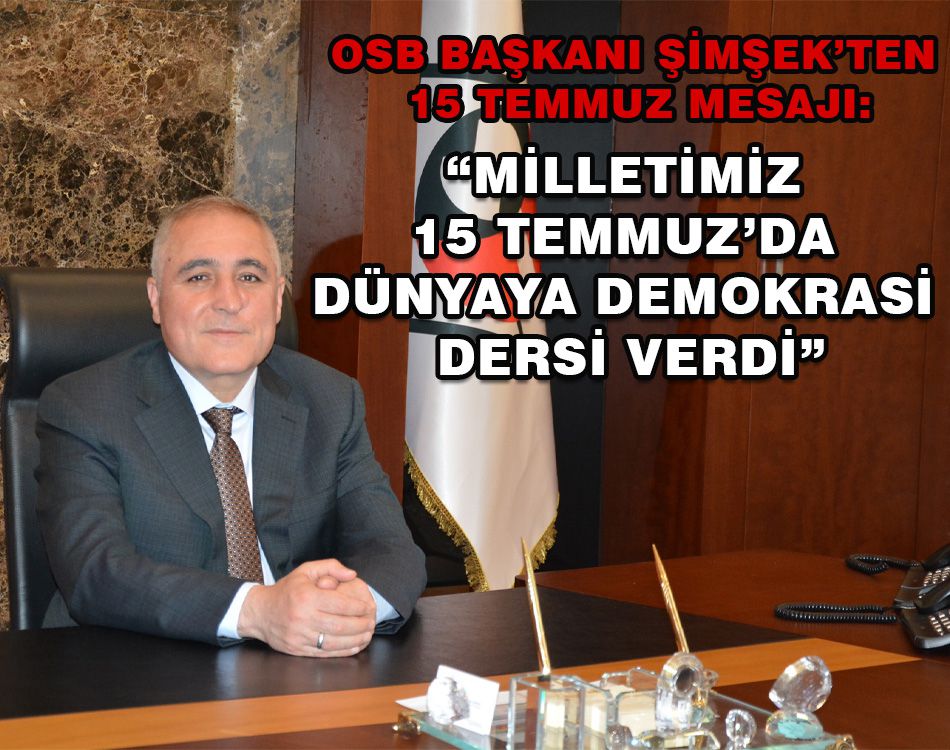 ŞİMŞEK:MİLLETİMİZ DÜNYAYA DEMOKRASİ DERSİ VERDİ