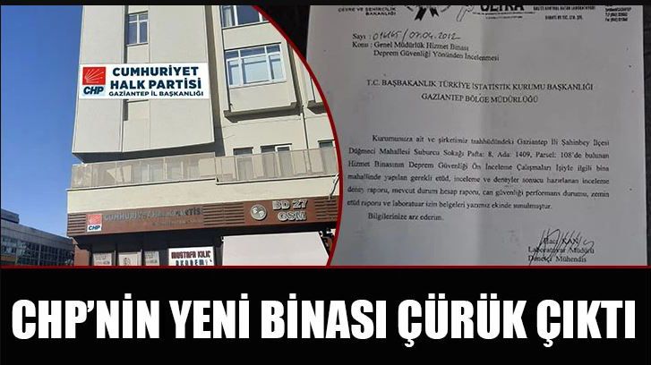 CHP’NİN YENİ BİNASI ÇÜRÜK ÇIKTI