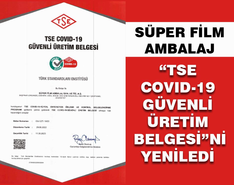 TSE COVID-19 GÜVENLİ ÜRETİM BELGESİ