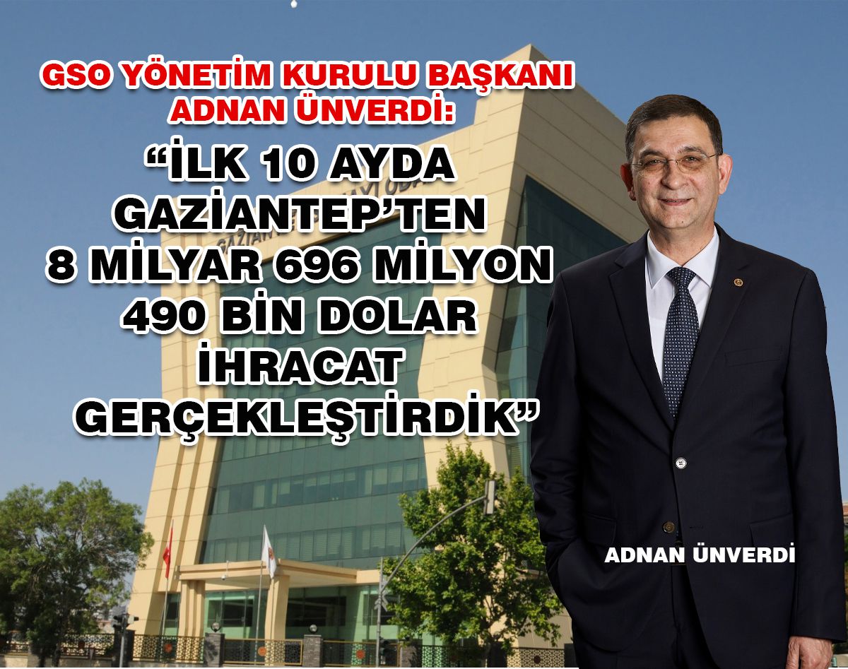 GAZİANTEP EKİM AYI İHRACATINDA 5. SIRADA