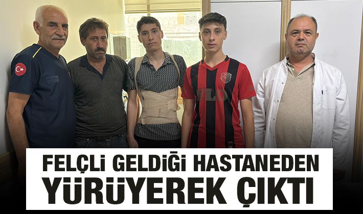 Felçli geldiği hastaneden yürüyerek çıktı