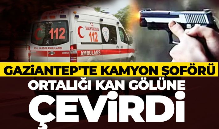 Gaziantep'te kamyon şoförü ortalığı kan gölüne çevirdi