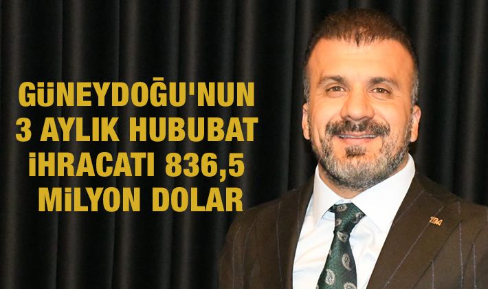 Güneydoğu’nun 3 aylık hububat ihracatı 836,5 milyon dolar