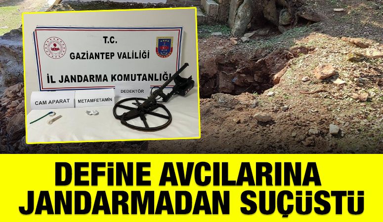 DEFİNE AVCILARINA JANDARMADAN SUÇÜSTÜ