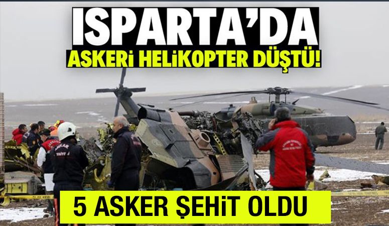 Isparta'da askeri helikopter düştü