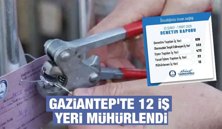 Gaziantep'te 12 iş yeri mühürlendi