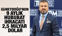 Güneydoğu’nun 9 aylık hububat ihracatı 2,5 milyar dolar