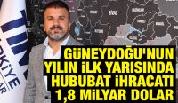 Güneydoğu’nun yılın ilk yarısında hububat ihracatı 1,8 milyar dolar