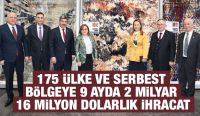9 ayda 2 milyar 16 milyon dolarlık ihracat