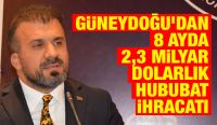 Güneydoğu’dan 8 ayda 2,3 milyar dolarlık hububat ihracatı  