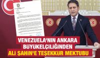 Venezuela’nın Ankara Büyükelçiliğinden Ali Şahin’e Teşekkür Mektubu