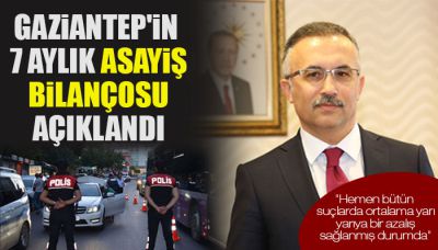 Gaziantep'in 7 aylık asayiş bilançosu açıklandı