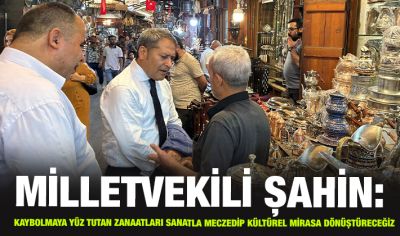 MİLLETVEKİLİ ŞAHİN: KAYBOLMAYA YÜZ TUTAN ZANAATLARI SANATLA MECZEDİP KÜLTÜREL MİRASA DÖNÜŞTÜRECEĞİZ