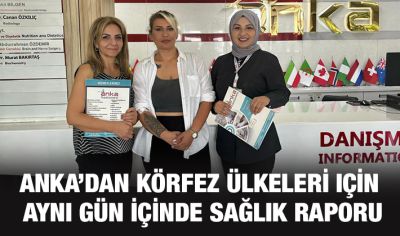 ANKA’DAN KÖRFEZ ÜLKELERİ iÇİN AYNI GÜN İÇİNDE SAĞLIK RAPORU