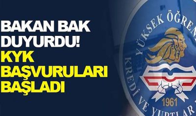 Bakan Bak duyurdu: Yurt başvuruları başladı!