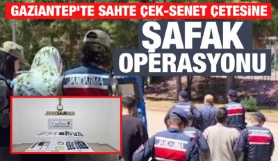 Gaziantep'te Sahte Çek-Senet Çetesine Şafak Operasyonu