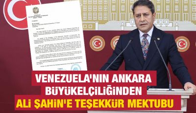 Venezuela’nın Ankara Büyükelçiliğinden Ali Şahin’e Teşekkür Mektubu