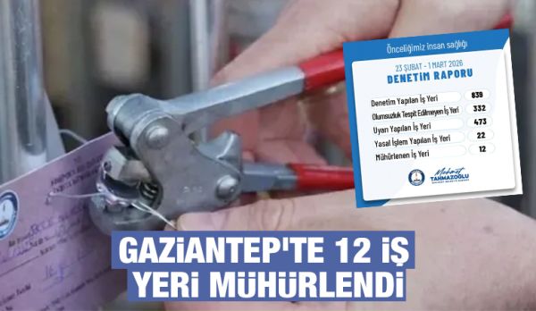 Gaziantep'te 12 iş yeri mühürlendi