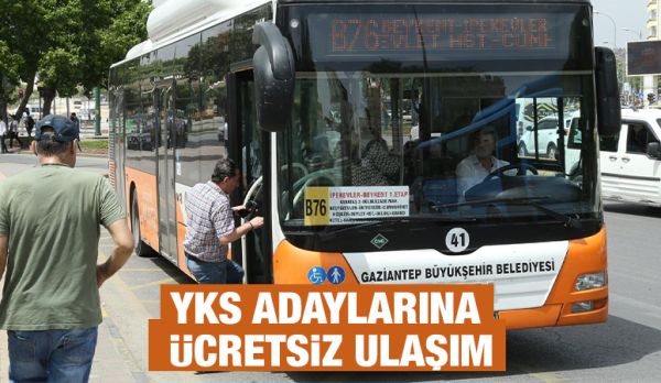 YKS Adaylarına Ücretsiz Ulaşım