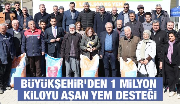 BÜYÜKŞEHİR’NDEN 1 MİLYON KİLOYU AŞAN YEM DESTEĞİ